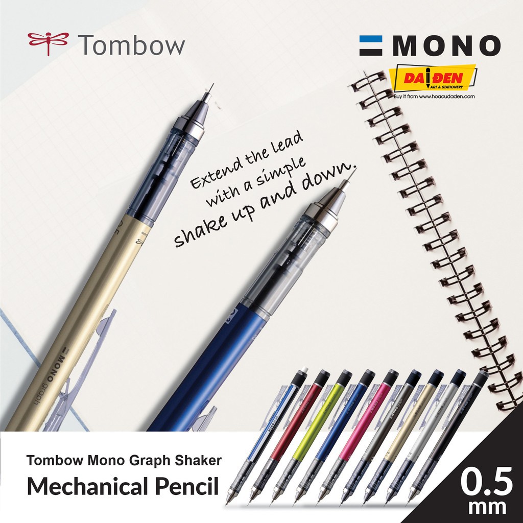 [DA ĐEN] Bút Chì Bấm Tombow MONO Graph 0.3/0.5mm