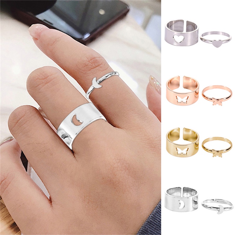 Set Nhẫn Đôi Mạ Vàng/Bạc Nhiều Kiểu Dáng Thời Trang