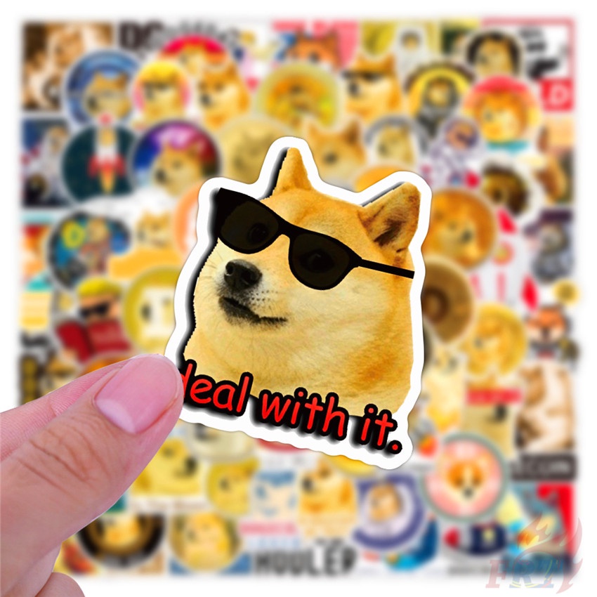 100Pcs/Set ❉ Dogecoin Series A Stickers ❉ DIY Fashion Luggage Laptop Skateboard Decals Doodle Stickers