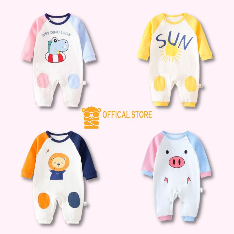 Body Hình Thú Dễ Thương Cho Bé Trai Bé Gái, Chất Cotton Mềm Mịn, Co Giãn 4 Chiều Cho Bé 3-12kg