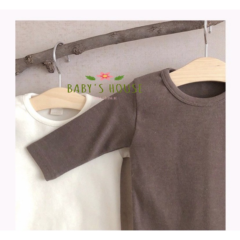Áo cotton dài tay màu trơn phong cách hàn quốc BBAMMA cho bé A04 - Nana Baby