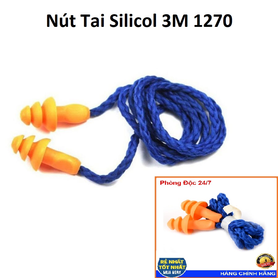 Nút Tai Silicol 3m 1270 Chôgns Tiếng Ồn Bảo Vệ Tai