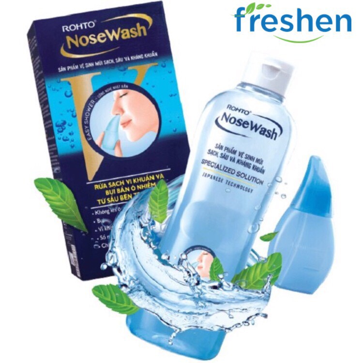 Bộ Sản Phẩm Vệ Sinh Mũi Rohto NoseWash (1 Bình Vệ Sinh Mũi Easy Shower + 1Dung Dịch)