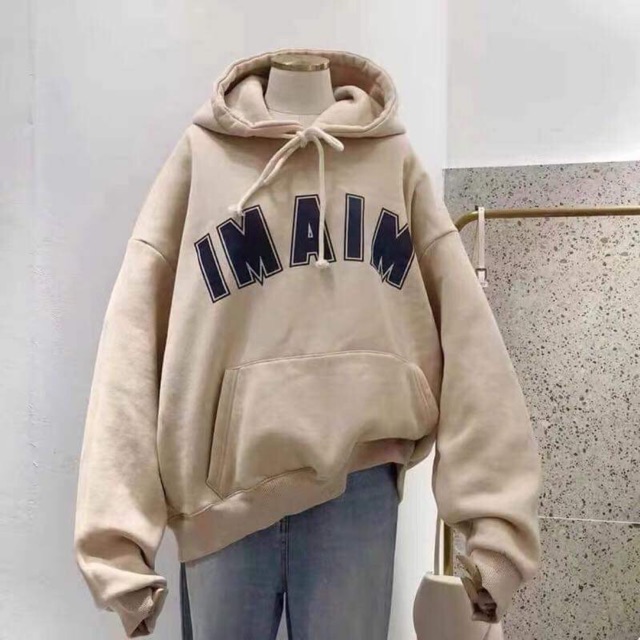 Áo hoodie nâu dày dặn