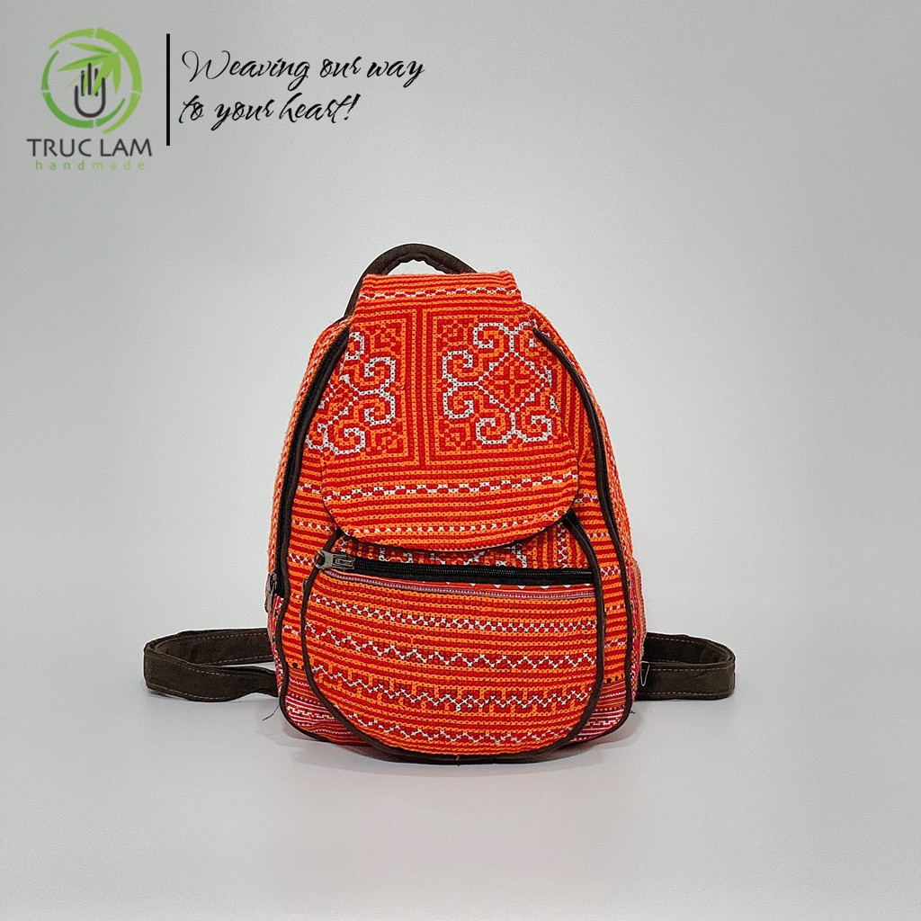 Balo Thời Trang Vải Thổ Cẩm Thêu Tay Thủ Công Họa Tiết Dân Tộc - Trúc Lâm Handmade
