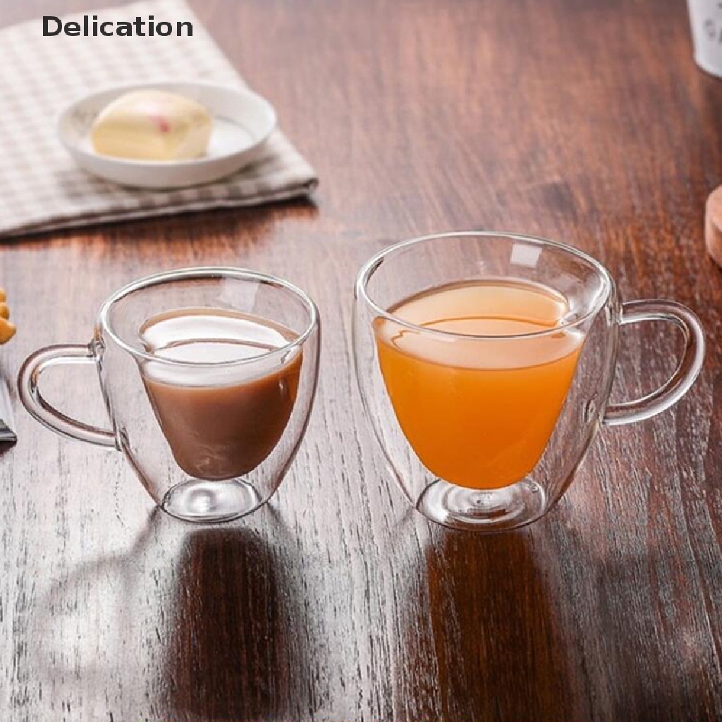 Ly Thủy Tinh Hai Lớp Hình Trái Tim Sáng Tạo Kính