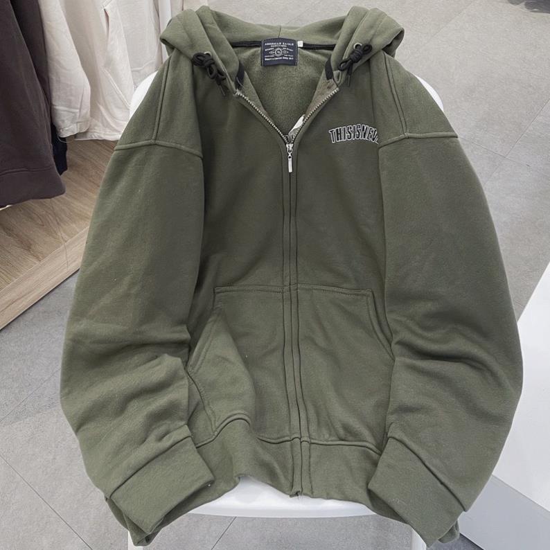 Áo Khoác Hoodie Xanh Form To Nam Nữ Unisex Mũ 2 Lớp This Dáng Rộng Tay Bồng Kiểu Dáng Hàn Quốc