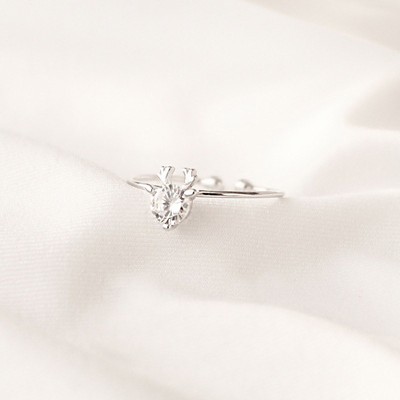 Nhẫn Đeo Ngón Tay Đính Đá Zircon Nhỏ Dễ Thương Phong Cách Hàn Quốc Nhật Bản Cho Nữ