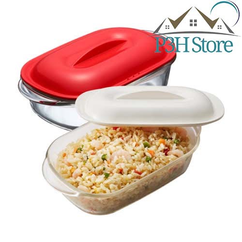 Hộp thủy tinh chịu nhiệt có nắp Lock&amp;Lock Easy Cook hình Ovan LLG482 LLG483