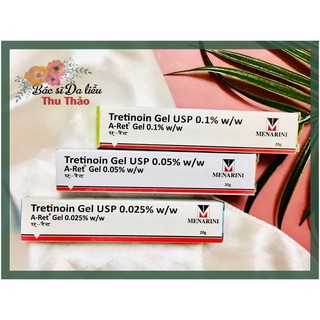 [20g] TRETINOIN GEL USP DƯỠNG GIẢM MỤN TRẺ HOÁ DA 0.1/0,05/0,025% ARET