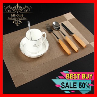Khăn trải bàn ăn caro vuông tấm lót bàn ăn