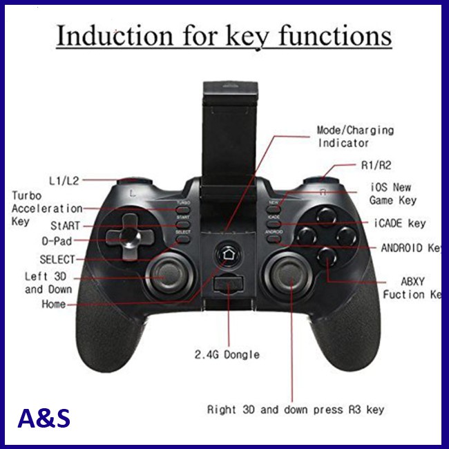 2.4G Wireless Game Handle for Android IOS Gamepad 3 Bluetooth Ipega in1 9076 Joystick