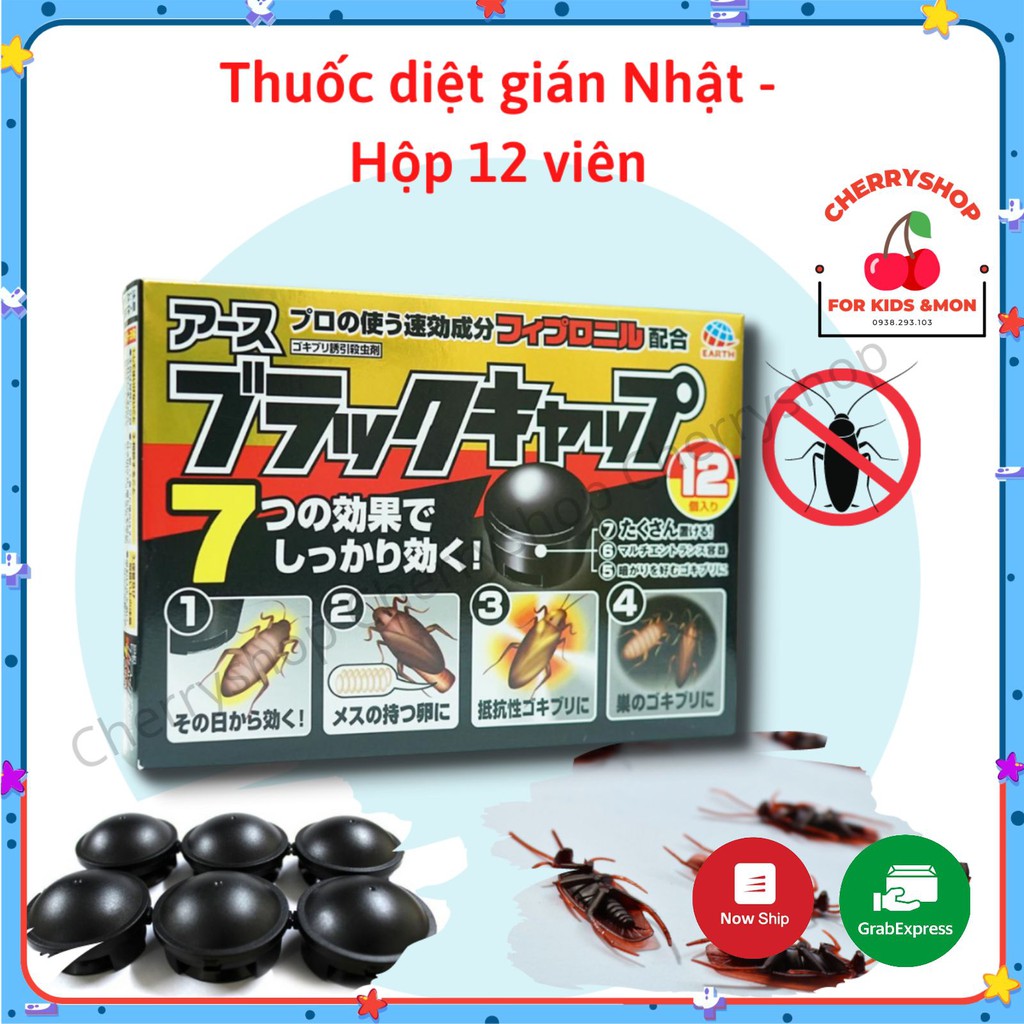 Hộp diệt gián Nhật Bản 12 viên hoàn toàn không gây độc hại, chỉ diệt dán