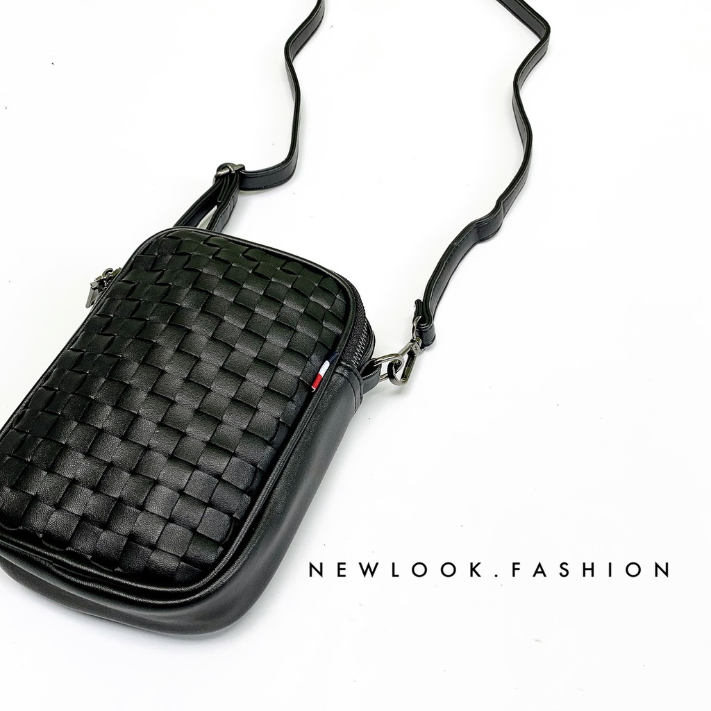 ★ TÚI ĐEO CHÉO NAM NỮ DA PU ĐAN THỦ CÔNG ( 2 ngăn chính + 1 ngăn phụ sau túi ) | BigBuy360 - bigbuy360.vn