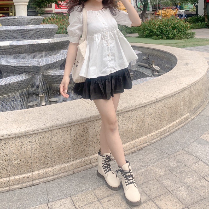 Áo babydoll tay ngắn