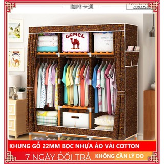 Tủ Vải loai 1 Khung Gỗ Bọc Giá Rẻ Nhất 3 buồng