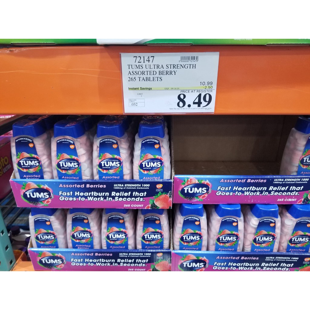 KẸO NGẬM TUMS ASSORTED BERRIES FRUIT ULTRA STRENGTH 265 VIÊN (CHUẨN USA)