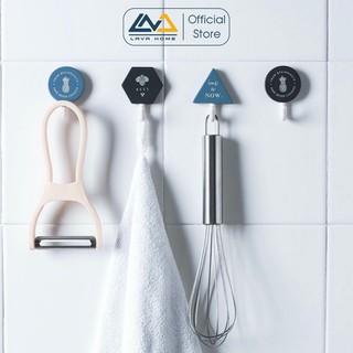 - móc dán tường - móc treo quần áo, đồ đạc lava home - 3 xanh 3 đen - dán tường siêu dính - lava.c6