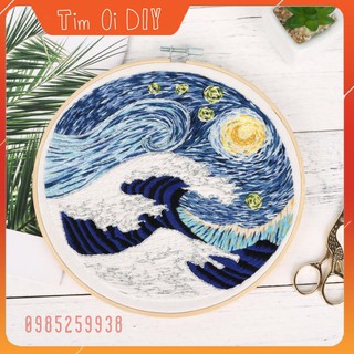 Kit thêu tay Bão táp cuồng phong – thêu tranh mũi xô