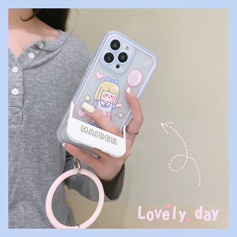 Ốp lưng iphone Ốp Điện Thoại Kèm Giá Đỡ Tàng Hình Cho iphone13Pro 12 11Pro xr 6 7 8 PLUS Dinuo case