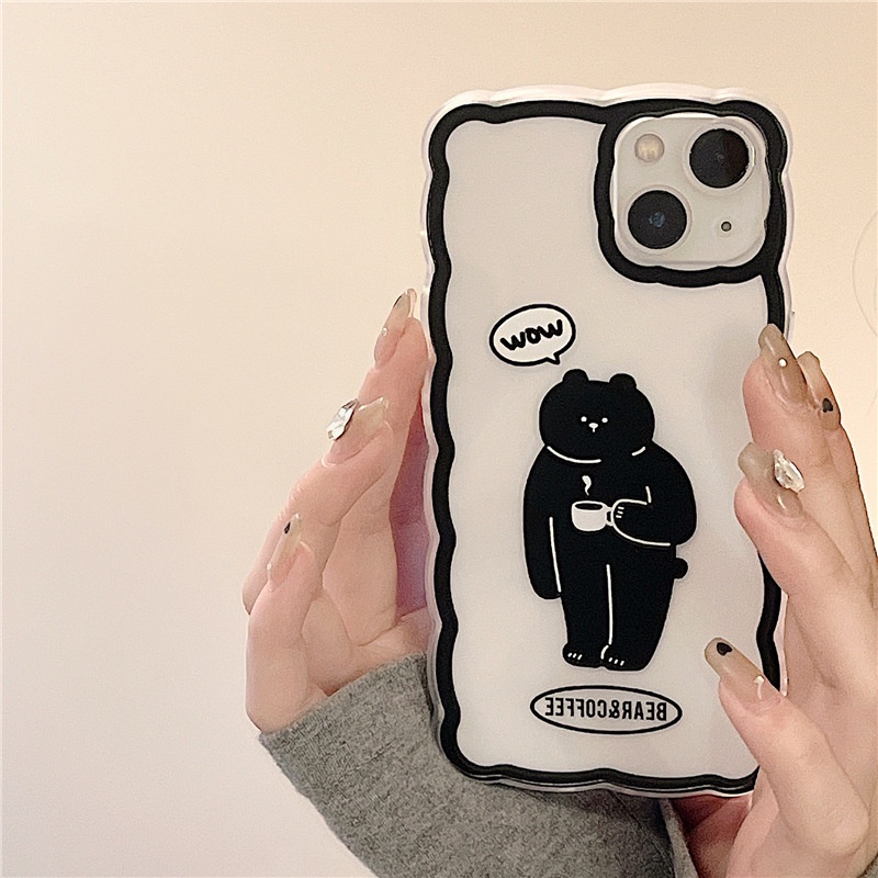 Ốp Điện Thoại Tpu Silicon Hình Gấu Uống Cà Phê Cho Iphone 13Pro 12 xs 11 xr-14