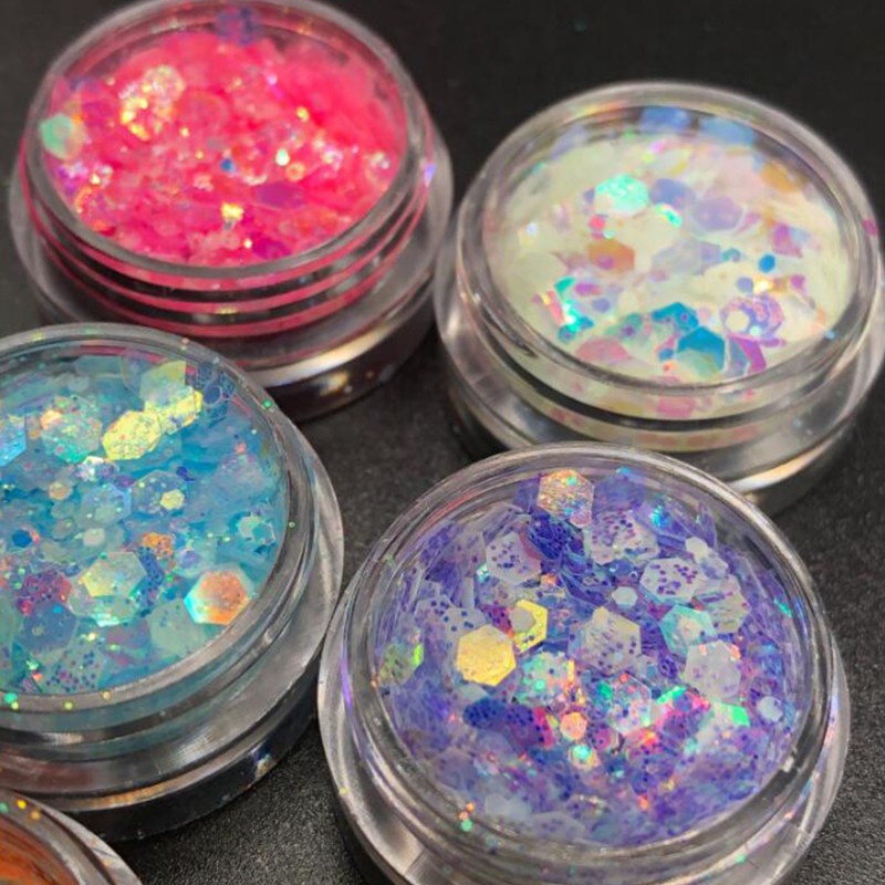 Hộp Kim Tuyến 6 Màu Trang Trí Móng Tay Nghệ Thuật