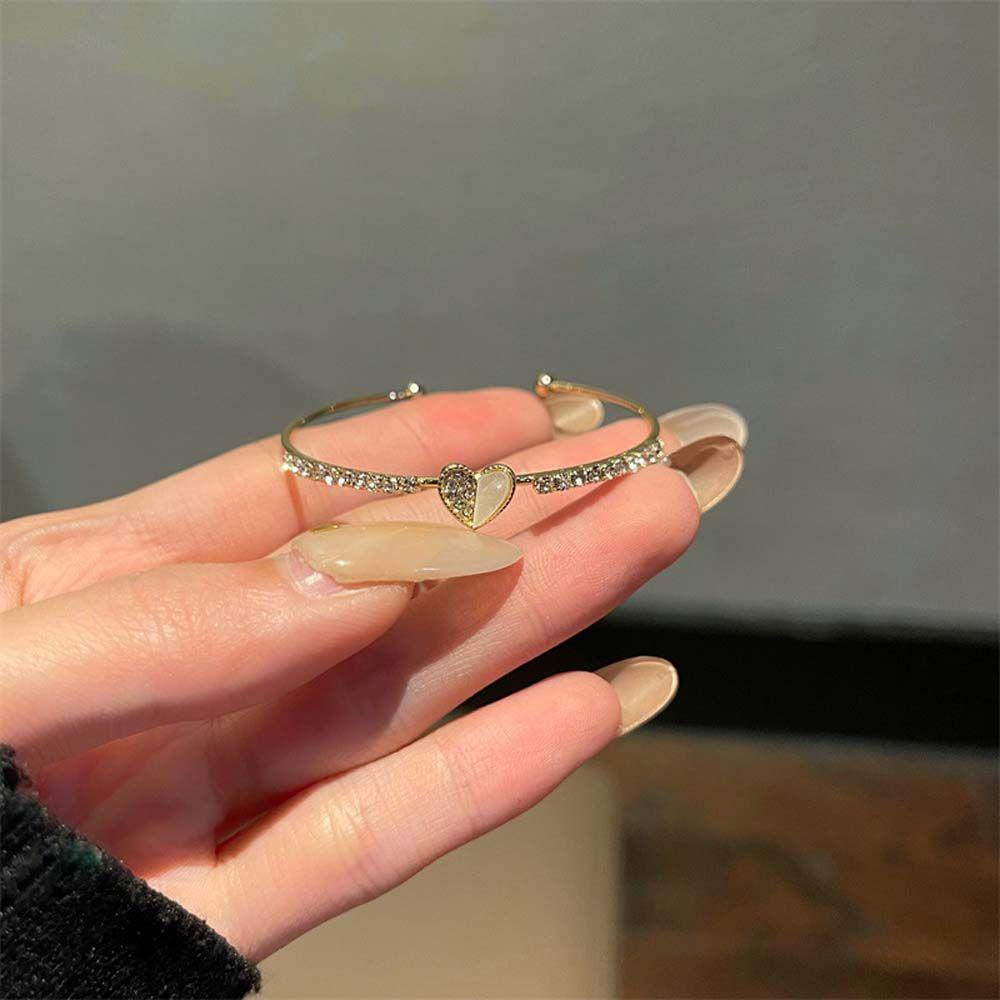 Vanes1 Vòng Tay Hở Hình Trái Tim Dễ Thương Cá Tính Dành Cho Nữ|Vòng Đeo Tay Kiểu Hàn Quốc