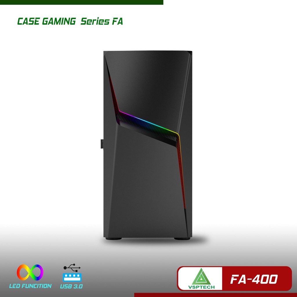 Case PC Case Máy Tính Thùng Máy VSP FA-400 Gaming Có Sẵn Fan Và Dãi LED RGB