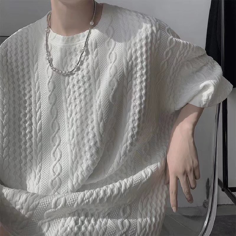 Áo Thun Ngắn Tay Phong Cách Retro Đường Phố Hong Kong Cho Nam