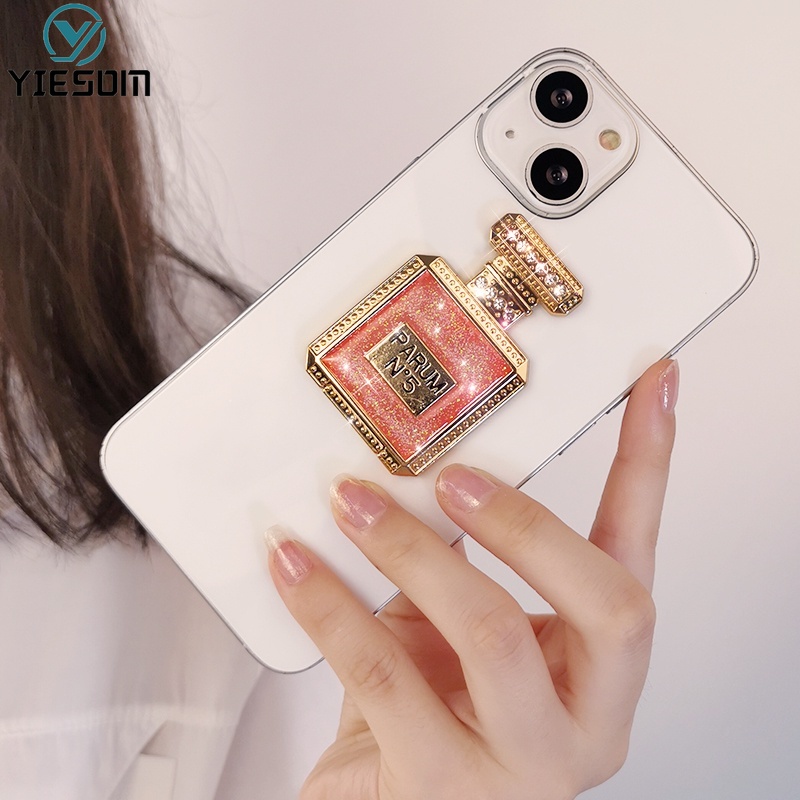 Giá Đỡ Điện Thoại Hình Chai Nước Hoa Kim Tuyến Lấp Lánh Sang Trọng