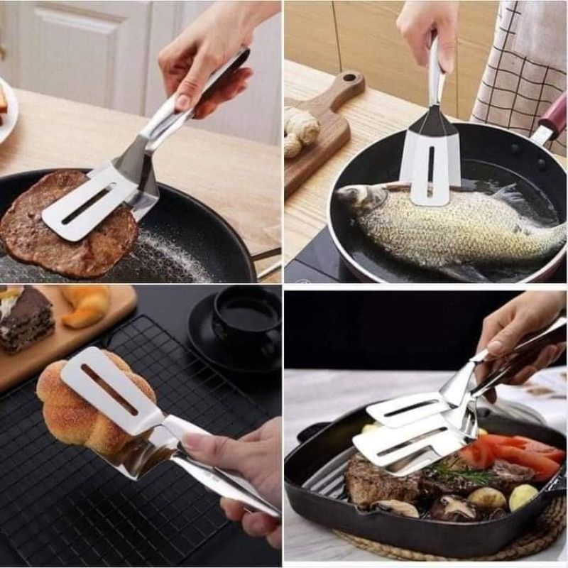 Kẹp inox gắp thức ăn - Xẻng kẹp gắp thức ăn nóng