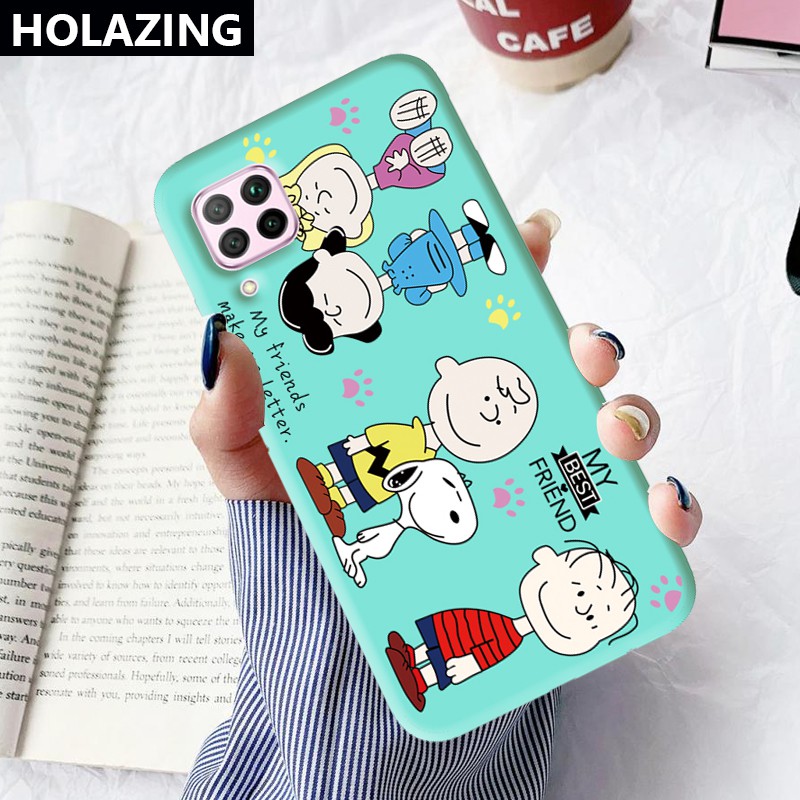 Ốp điện thoại silicon dẻo họa tiết hoạt hình Snoopy màu kẹo dễ thương cho Huawei Nova 7i Nova 5T 3i 4E 3E