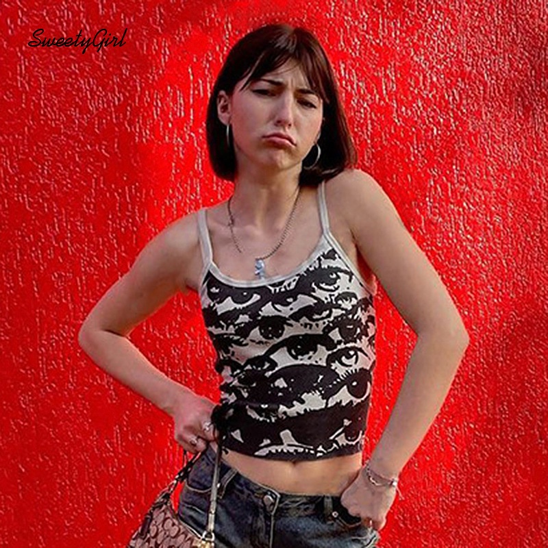 Áo Tank Top Cổ Tròn Họa Tiết Hoạt Hình Thời Trang Dành Cho Nữ 2022