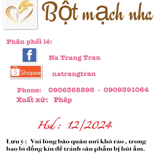 Bột mạch nha -300g - 1kg