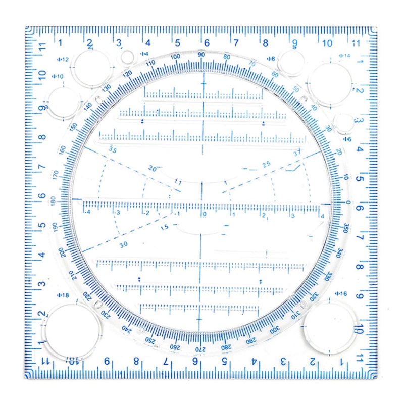 Thước Đo Vẽ Đa Năng Hình Tròn/Hình Học Tiện Dụng
