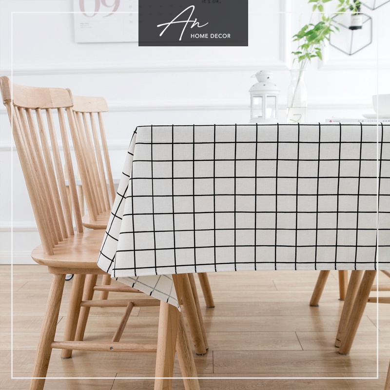 Khăn trải bàn vải Canvas hoạ tiết hình học
