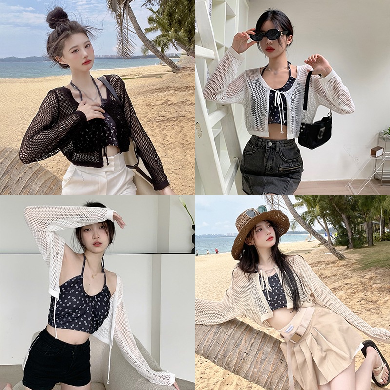 Áo Khoác Cardigan Cổ Chữ V Màu Sắc Thanh Lịch Cho Nữ