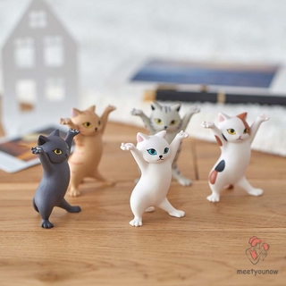 Set 5 Tượng Hình Mèo Xinh Xắn Dùng Để Trang Trí Decor - Móc khóa đồ chơi hoạt hình mèo điệu nhảy múa Set mèo khiêng hòm