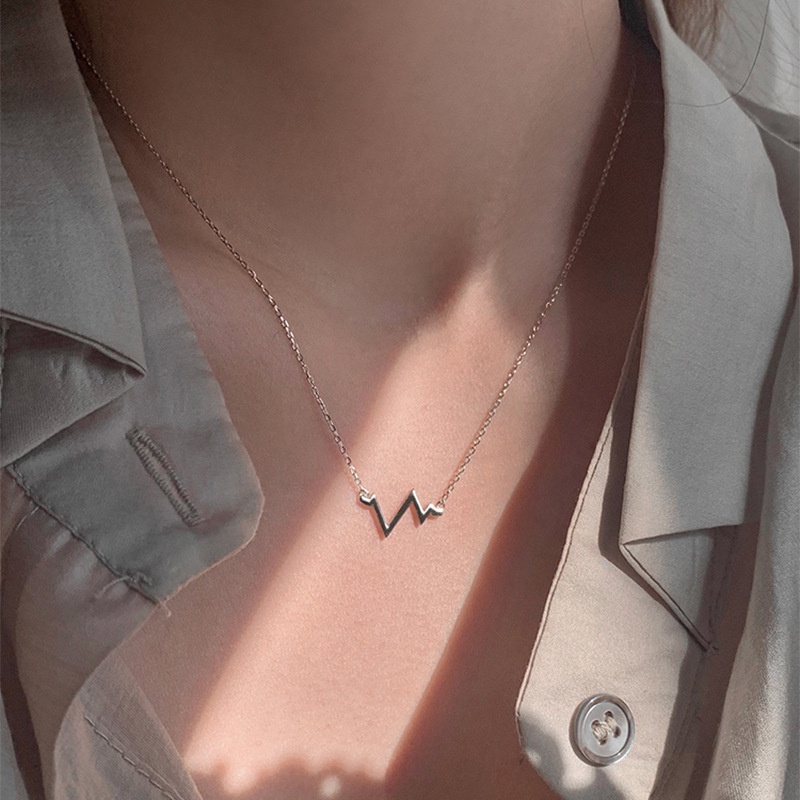 Vòng cổ Hình Nhịp Tim Đơn Giản Thời Trang Cho Nữ