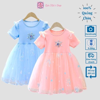 Váy elsa ngắn tay Quảng Châu cho bé gái 10-27kg