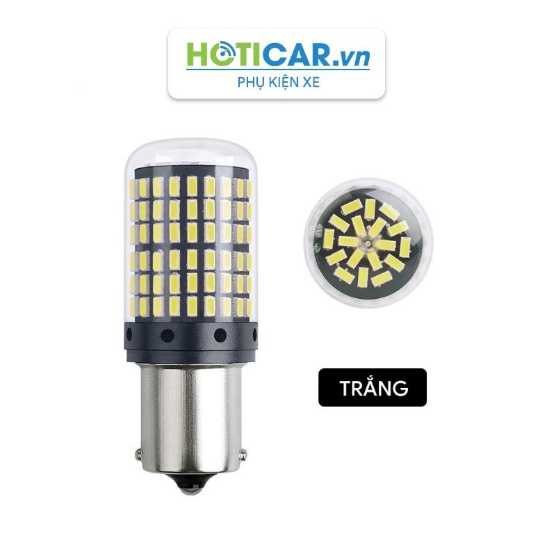 Đèn LED  hậu, phanh, xi nhan siêu sáng T203014-144 kiểu chân 1156 180º (BA15S) Màu trắng