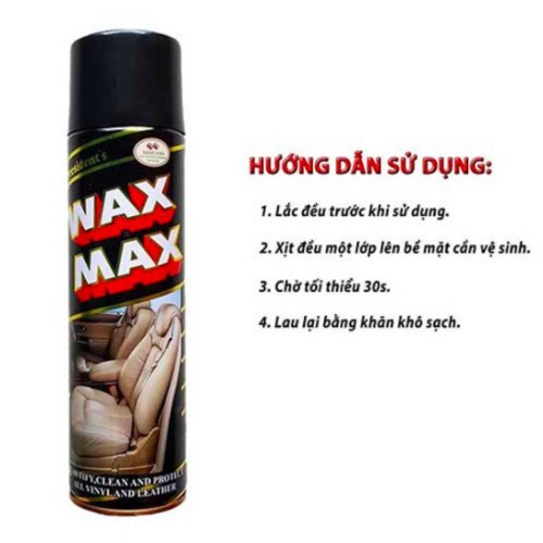 Bình Xịt Đánh Bóng Và Làm Sạch Wax Max, Bình Làm Sạch Nội Thất Ô Tô, Chai Vệ Sinh Đồ Da - Vạn Dặm Bình An