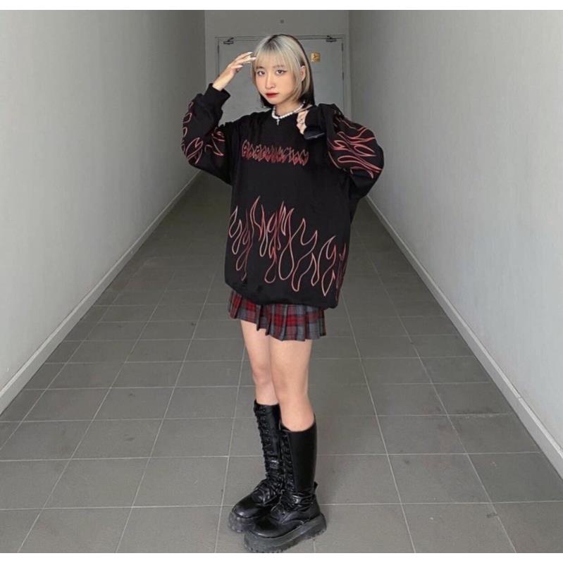 Áp Nỉ Sweater Lửa Hot Unisex FREESHIP Form Rộng Nam Nữ Ulzzang Hottrend