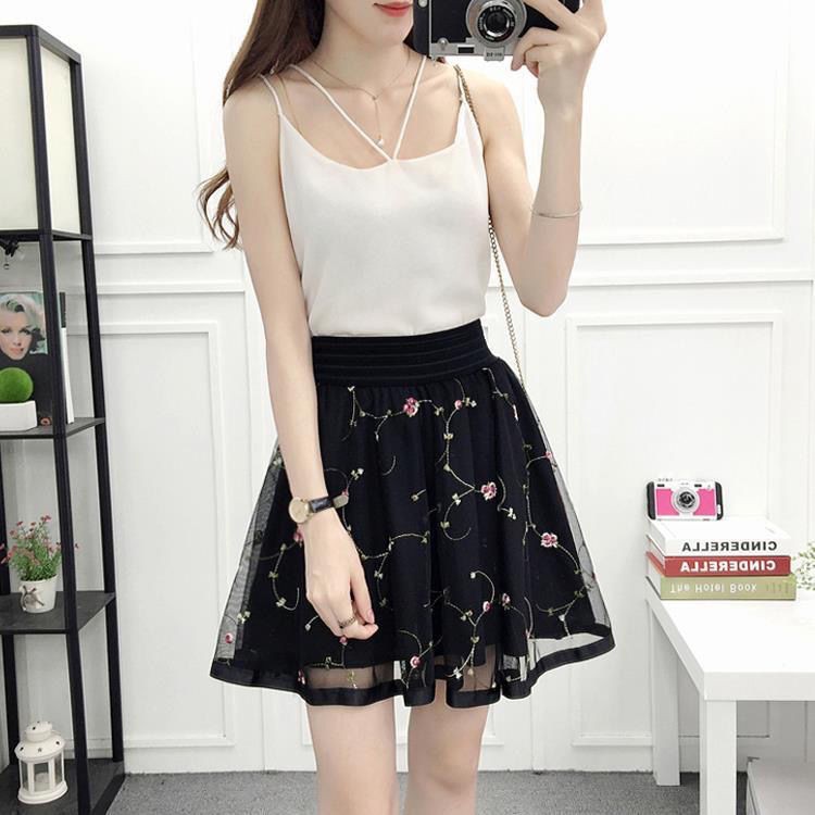 2021 new girls skirt Korean fashion trend high waist all-match a-line tutu mesh lace pleated half-length | BigBuy360 - bigbuy360.vn