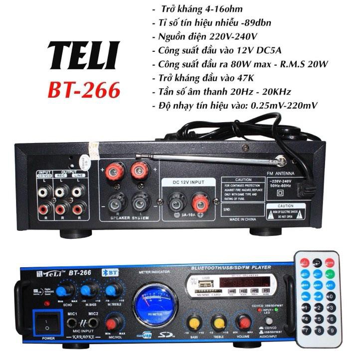 AMPLY MINI KARAOKE BLUETOOTH TELI BT-266 NGUỒN AC / DC