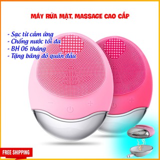 Máy Rửa Mặt Silicon - Sạc không dây Wireless, Massage Sạch Sâu - Tặng băng quấn đầu - BH 6 tháng - Gia Dụng Store