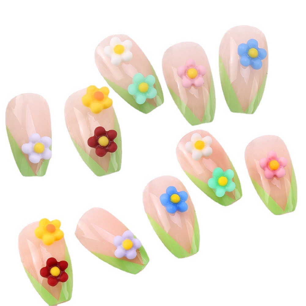 Set 10 bông trang trí móng tay hình hoa hướng dương nhiều màu xinh xắn
