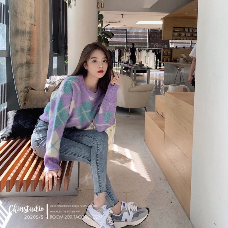 Áo nỉ dài tay form rộng phong cách retro mới cho nữ