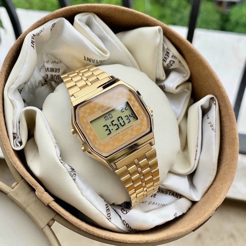 Đồng Hồ Nữ Casio Tone Gold Hàng Đẹp Nhiều Chức Năng 36x33mm