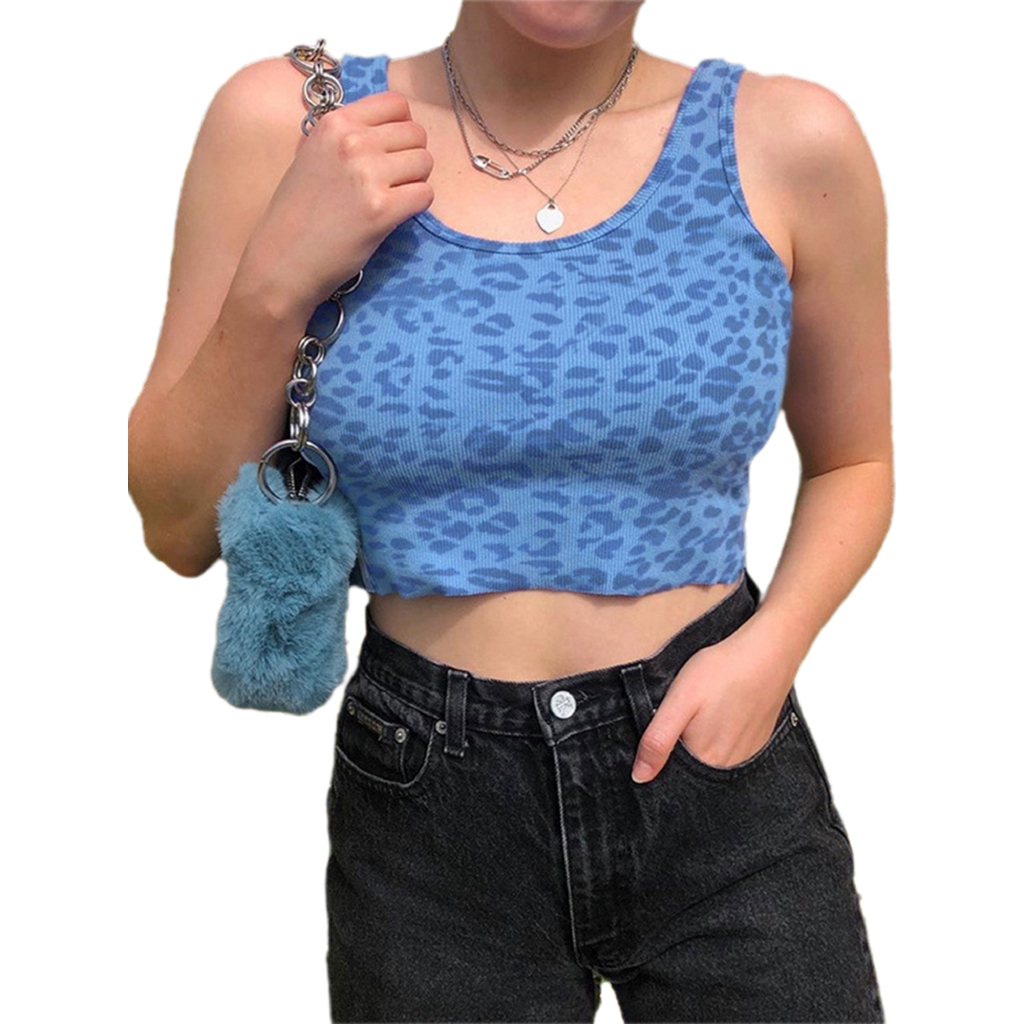 Áo Lửng Hai Dây Họa Tiết Da Báo Gợi Cảm Dành Cho Nữ